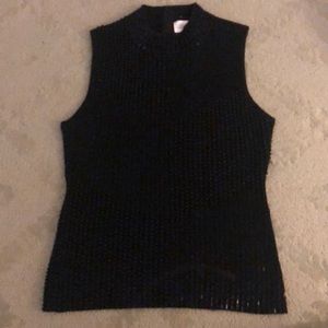Black mock neck tank top